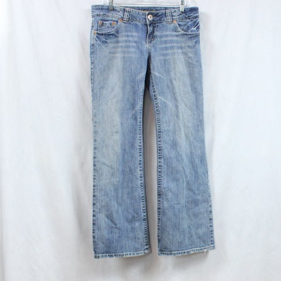 American Eagle Mid Rise Wide Leg Jeans 10 Reg